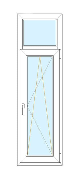 Portafinestra in PVC 1 anta 80x220 + Sopraluce fisso 80x40