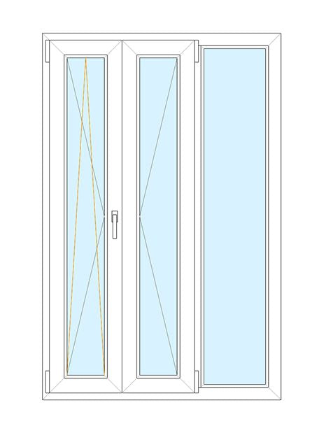 Porta in PVC 2 ante con serratura con laterale fisso 215x245