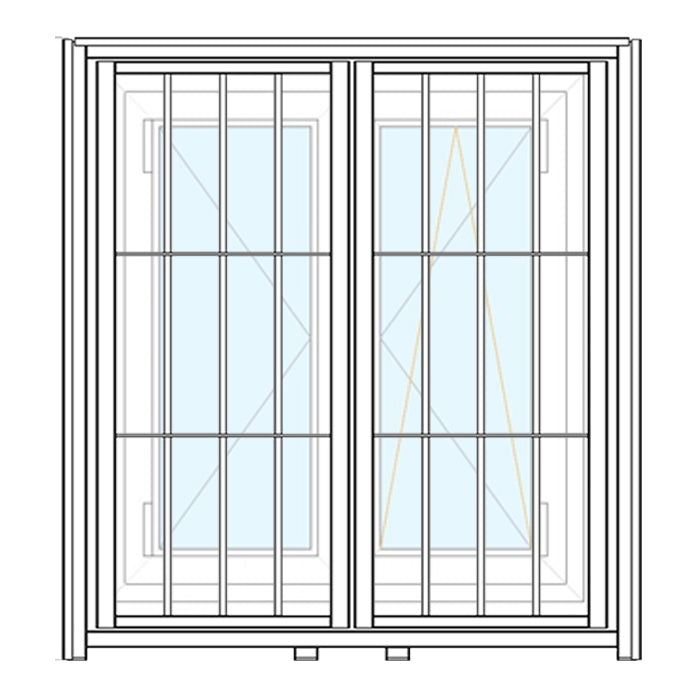 Inferriata Apribile Finestra 2 ante 115x155