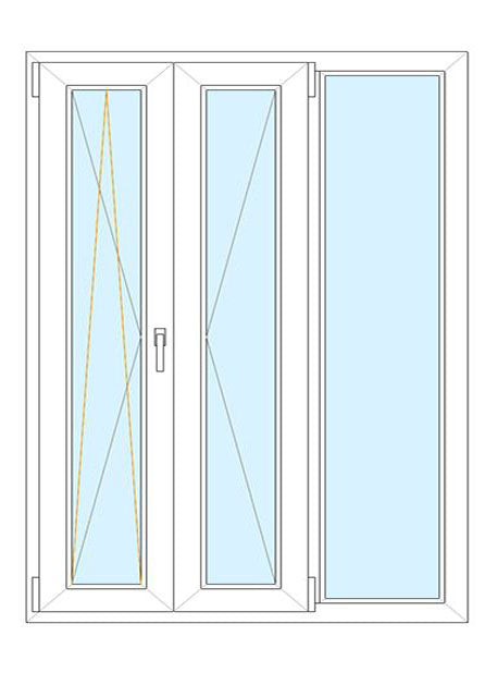 Portafinestra in PVC 2 ante con laterale fisso 210x235