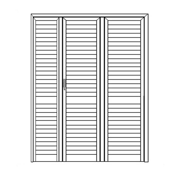 Persiana Blindata Portafinestra stecca fissa telaio 3 ante asimmetriche cm 212x206