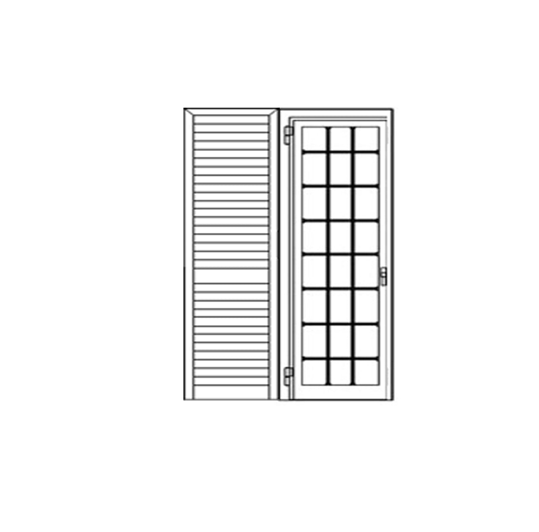 Combinato persiana alluminio + inferriata portafinestra 1 anta