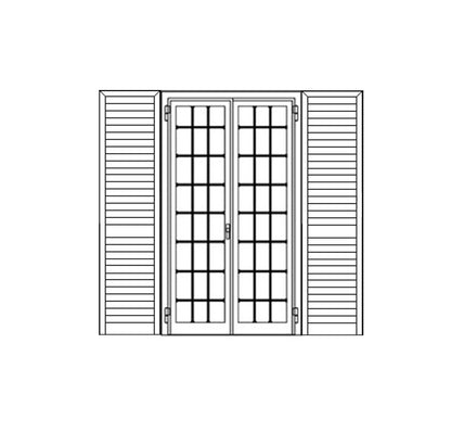 Combinato persiana alluminio + inferriata portafinestra 2 ante
