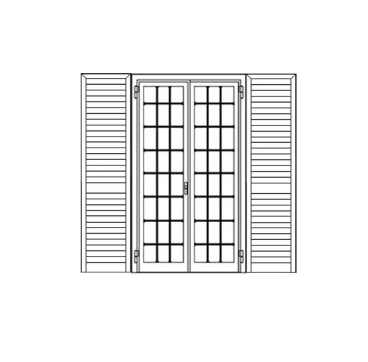 Combinato persiana alluminio + inferriata portafinestra 2 ante