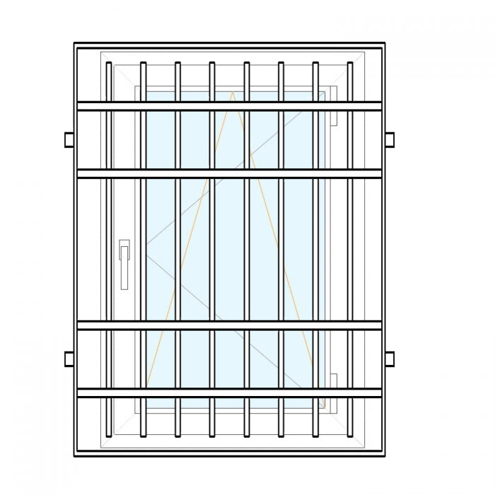 Inferriata Fissa 90x130 tubolori ferro quadrati